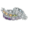Thumbnail Image 2 of Oval Multi-Gemstone Bracelet in Sterling Silver - 7.5"