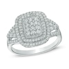 Thumbnail Image 0 of 1/2 CT. T.W. Diamond Rectangular Double Frame Ring in 10K White Gold