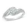 Thumbnail Image 1 of 1/3 CT. T.W. Multi-Diamond Swirl Engagement Ring in 10K White Gold