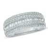 Thumbnail Image 0 of 1/2 CT. T.W. Baguette and Round Diamond Layered Band in 10K White Gold