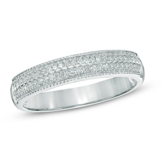 1/5 CT. T.w. Princess-Cut Diamond Double Row Band in Sterling Silver