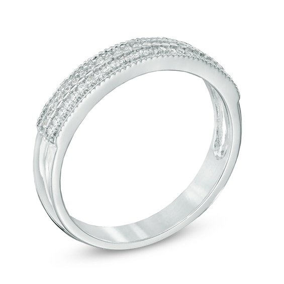 1/5 CT. T.w. Princess-Cut Diamond Double Row Band in Sterling Silver
