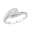 Thumbnail Image 1 of 1/4 CT. T.W. Diamond Princess-Cut Bypass Frame Promise Ring in Sterling Silver