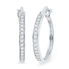 Thumbnail Image 1 of 1/5 CT. T.W. Diamond Hoop Earrings in Sterling Silver