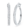 Thumbnail Image 0 of 1/5 CT. T.W. Diamond Hoop Earrings in Sterling Silver