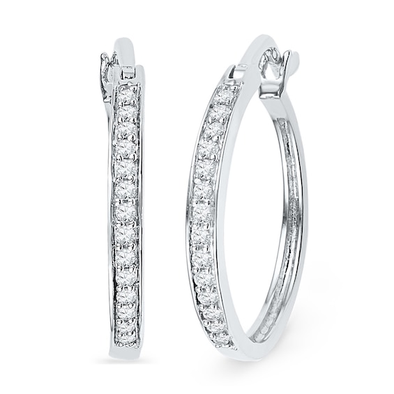 1/5 CT. T.w. Diamond Hoop Earrings in Sterling Silver