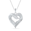 Thumbnail Image 1 of 1/2 CT. T.W. Diamond Layered Heart Pendant in Sterling Silver