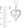 Thumbnail Image 1 of 7.5 - 8.0mm Cultured Freshwater Pearl and Lab-Created White Sapphire  Heart Pendant in Sterling Silver