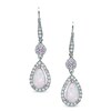 Thumbnail Image 1 of Pear-Shaped Lab-Created Opal and Pink and White Sapphire Drop Earrings in Sterling Silver