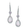 Thumbnail Image 0 of Pear-Shaped Lab-Created Opal and Pink and White Sapphire Drop Earrings in Sterling Silver