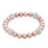 Thumbnail Image 1 of 8.0-9.0mm Pink Freshwater Cultured Pearl and Crystal Bead Bracelet-7.25"