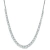 Thumbnail Image 1 of Lab-Created White Sapphire Graduated Necklace in Sterling Silver