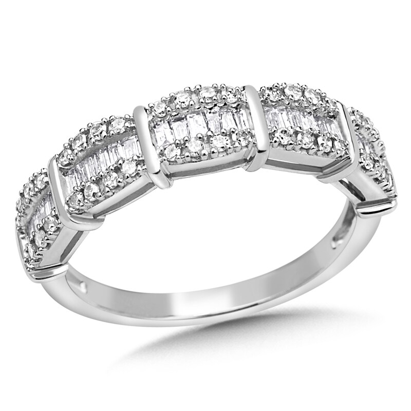 Main Image 1 of 1/2 CT. T.W. Baguette Diamond Anniversary Band in 10K White Gold