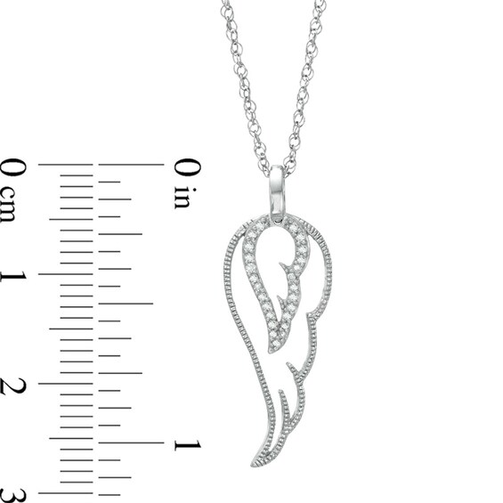 Diamond Accent Single Wing Pendant in Sterling Silver