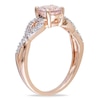 Thumbnail Image 1 of 6.0mm Morganite and Diamond Accent Twist Engagement Ring in 10K Rose Gold