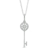 Thumbnail Image 1 of 1/10 CT. T.W. Diamond Vintage-Style Key Pendant in Sterling Silver