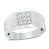Thumbnail Image 1 of 1/4 CT. T.W. Diamond Square Composite Ring in 10K White Gold