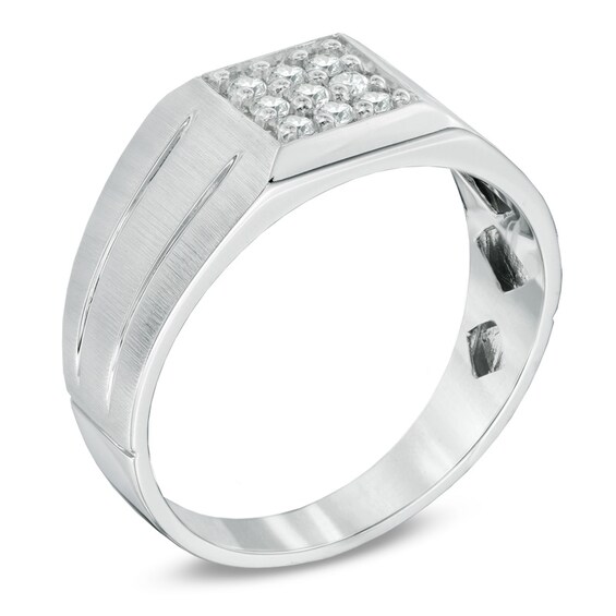 1/4 CT. T.w. Diamond Square Composite Ring in 10K White Gold