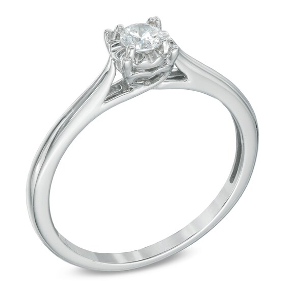 1/5 CT. Diamond Solitaire Engagement Ring in 10K White Gold