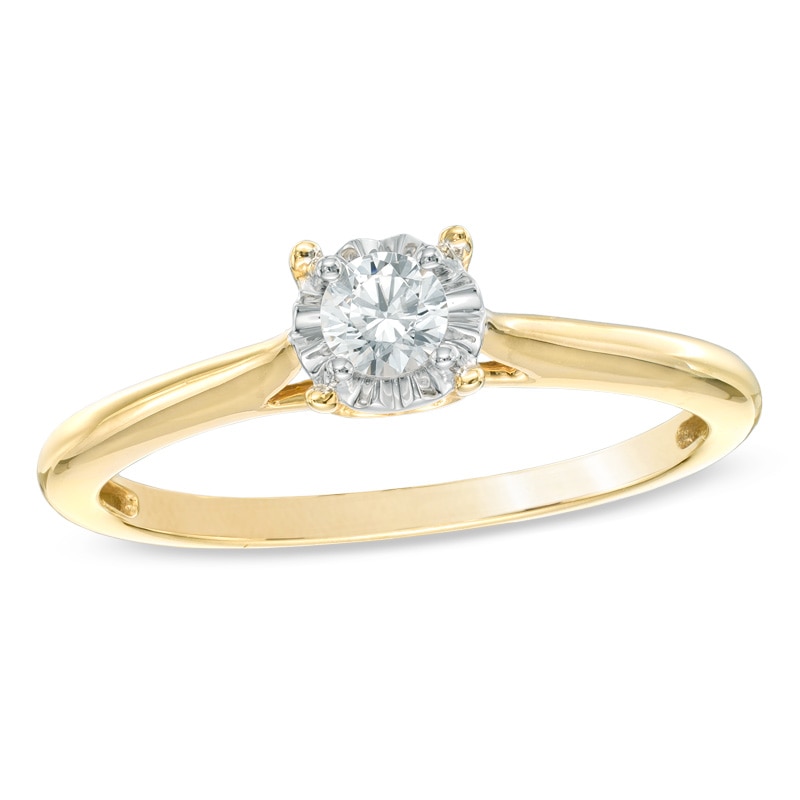 1/5 CT. Diamond Solitaire Engagement Ring in 10K Gold | Zales