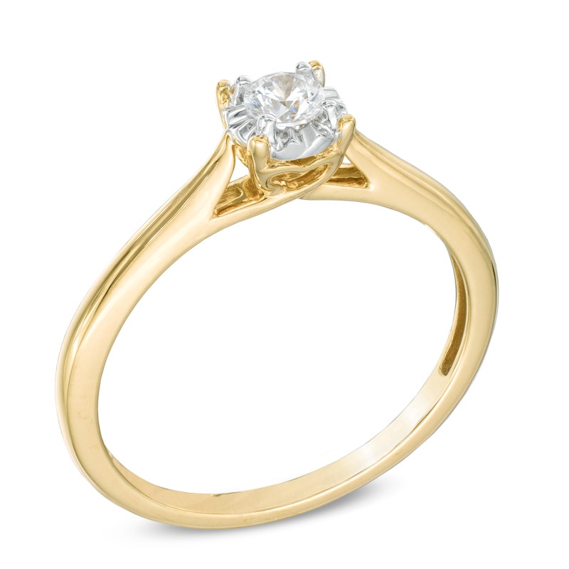 1/5 CT. Diamond Solitaire Engagement Ring in 10K Gold