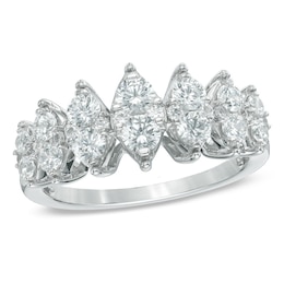 1 CT. T.W. Diamond Seven Stone Anniversary Ring in 10K White Gold