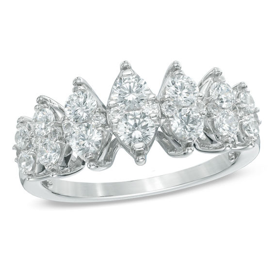 1 ct t w diamond seven stone anniversary ring in 10k marquise stone size chart