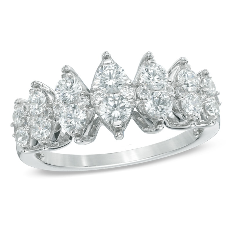 Main Image 1 of 1 CT. T.W. Diamond Seven Stone Anniversary Ring in 10K White Gold
