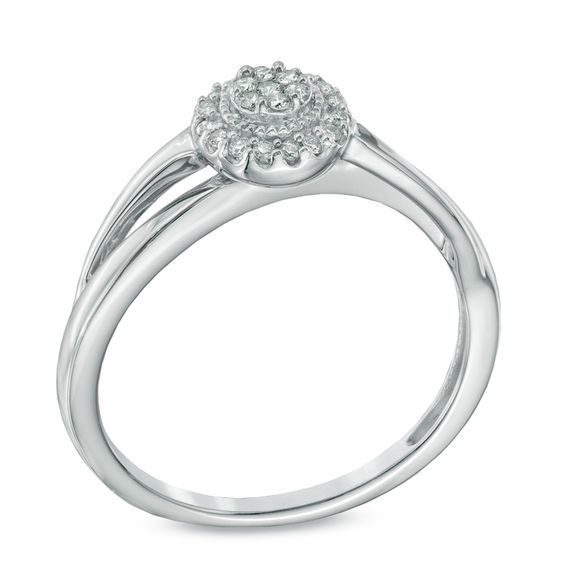 Cherished Promise Collectionâ¢ 1/10 CT. T.w. Diamond Frame Promise Ring in Sterling Silver
