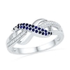Thumbnail Image 1 of Lab-Created Blue Sapphire and Diamond Accent Infinity Loop Ring in Sterling Silver