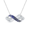 Thumbnail Image 1 of Lab-Created Blue Sapphire and Diamond Accent Infinity Loop Necklace in Sterling Silver