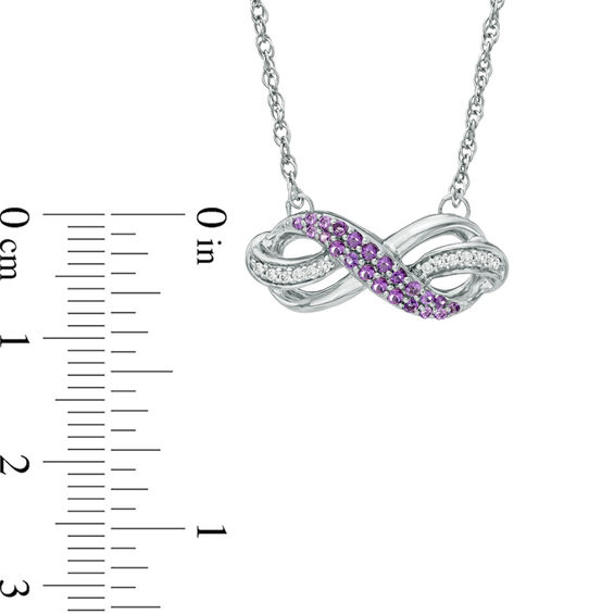 Amethyst and 1/20 CT. T.w. Diamond Infinity Loop Necklace in Sterling Silver