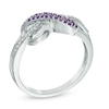 Thumbnail Image 2 of Amethyst and Diamond Accent Infinity Loop Ring in Sterling Silver