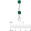Thumbnail Image 2 of Cushion-Cut Lab-Created Emerald and White Sapphire Wave Bracelet in Sterling Silver - 7.25"