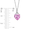 Thumbnail Image 2 of Lab-Created Pink and White Sapphire Pendant, Ring and Earrings Set in Sterling Silver - Size 7