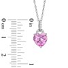 Thumbnail Image 2 of Lab-Created Pink and White Sapphire Pendant, Ring and Earrings Set in Sterling Silver - Size 7