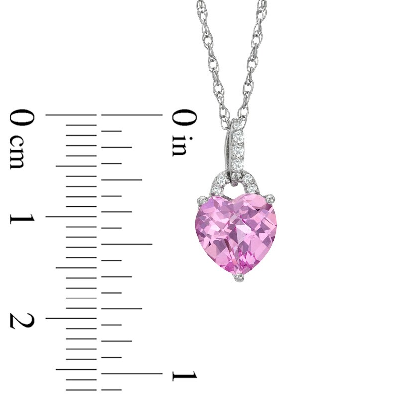 Main Image 3 of Lab-Created Pink and White Sapphire Pendant, Ring and Earrings Set in Sterling Silver - Size 7