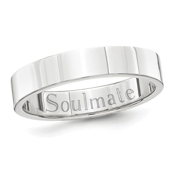 4 0mm Engraved Flat Wedding Band In Platinum 16 Characters 4 0mm Engraved Flat Wedding Band In Platinum 16 Characters