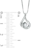 Thumbnail Image 2 of 1/8 CT. Certified Canadian Diamond Solitaire Flame Pendant in 10K White Gold (I/I2) - 17"