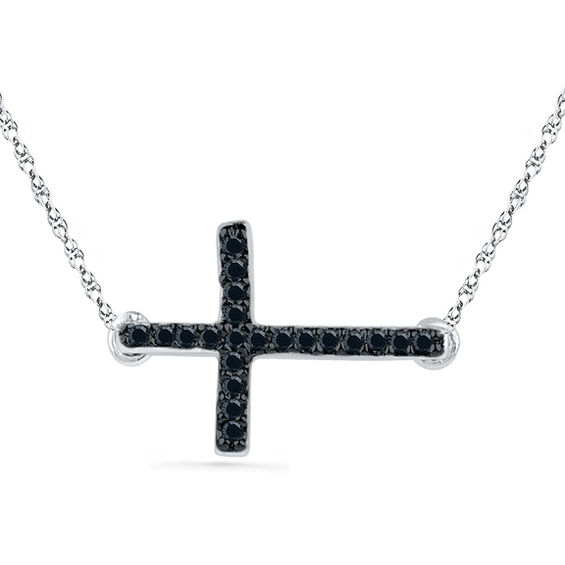 Zales sideways cross necklace sales