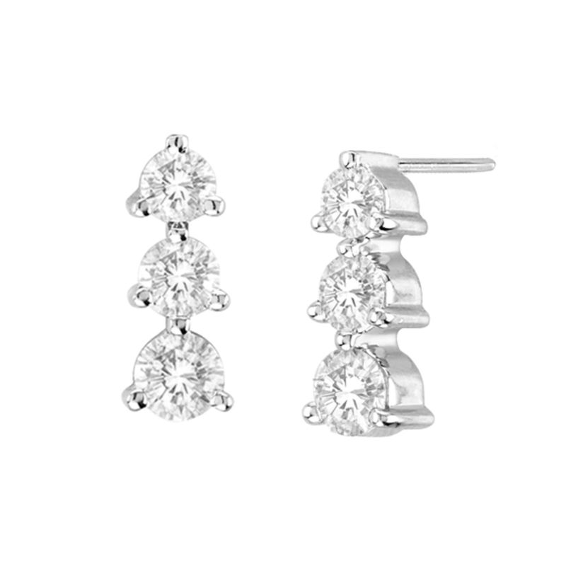 Top 182+ 3 stone drop earrings latest