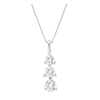 Thumbnail Image 0 of 1 CT. T.W. Diamond Linear Three Stone Drop Pendant in 14K White Gold