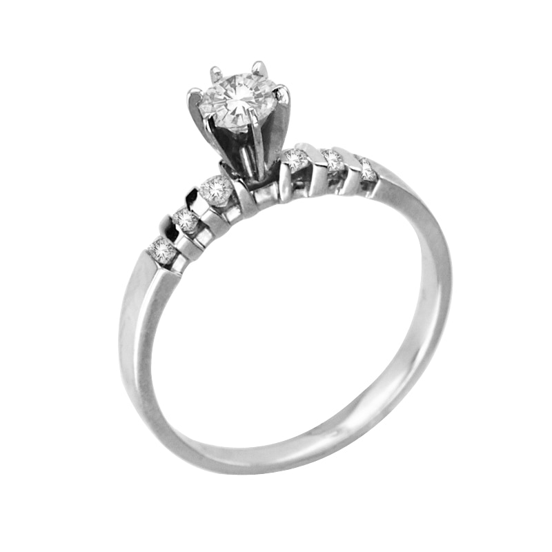 Main Image 2 of 3/8 CT. T.W. Diamond Engagement Ring in 14K White Gold