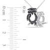 Thumbnail Image 2 of Black Diamond Accent Motherly Owl Pendant in Sterling Silver with Beaded Black Rhodium