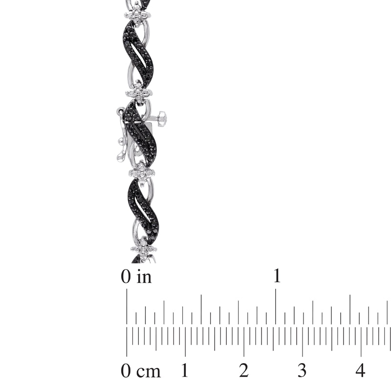 1/4 CT. T.W. Black Diamond Cascading Bracelet in Sterling Silver