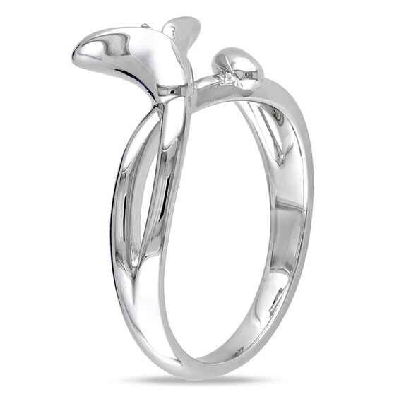 Diamond Accent Calla Lily Ring in Sterling Silver