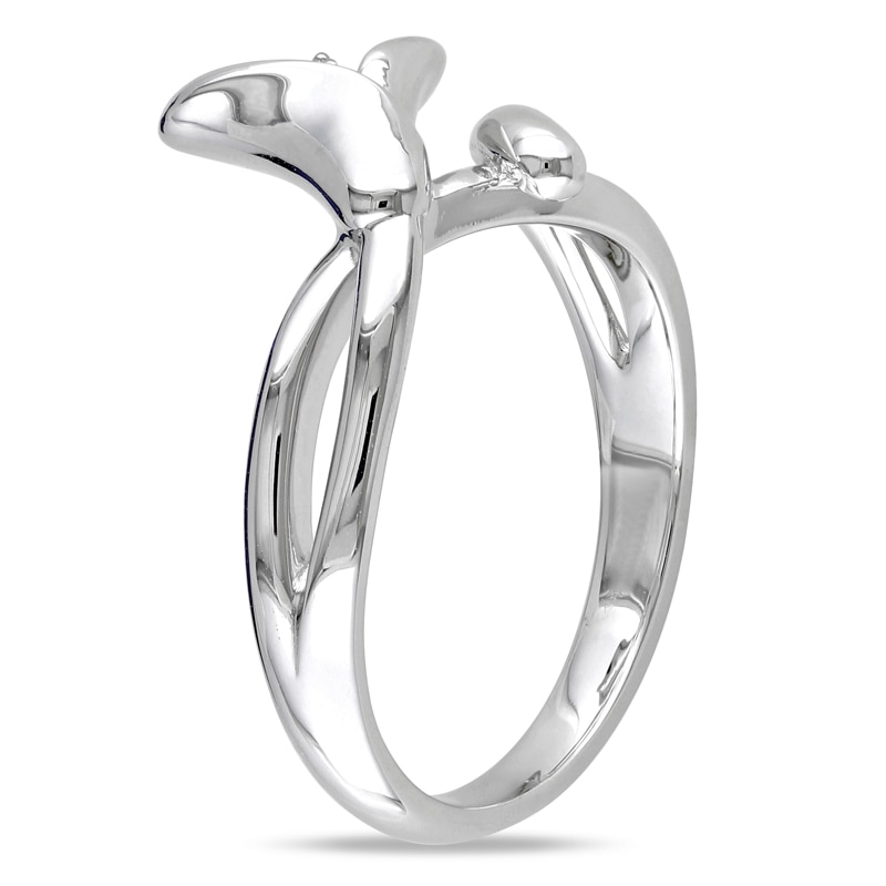 Main Image 2 of Diamond Accent Calla Lily Ring in Sterling Silver