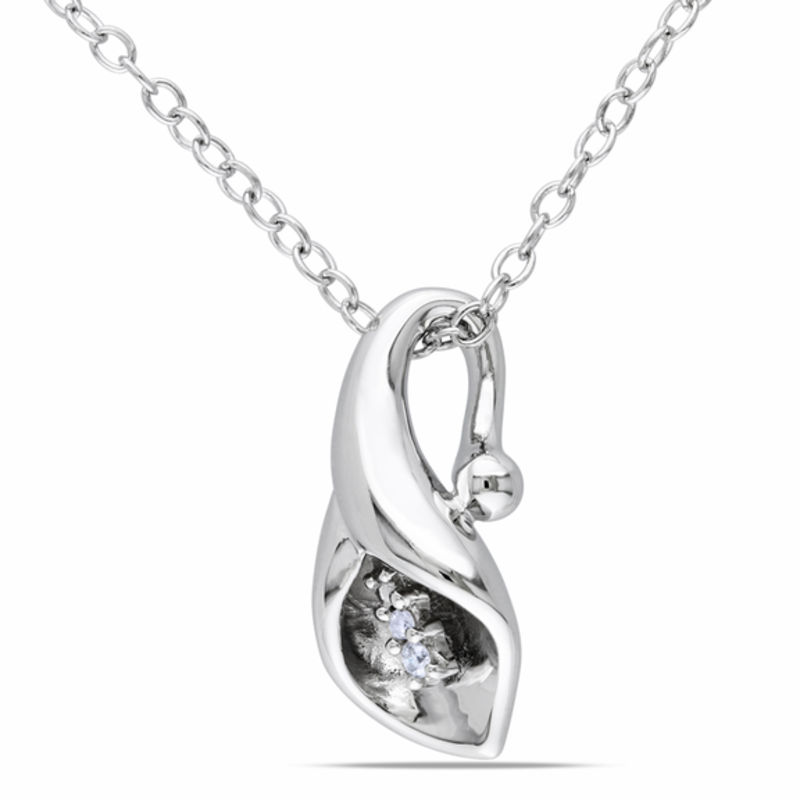 Diamond Accent Calla Lily Pendant in Sterling Silver | Zales