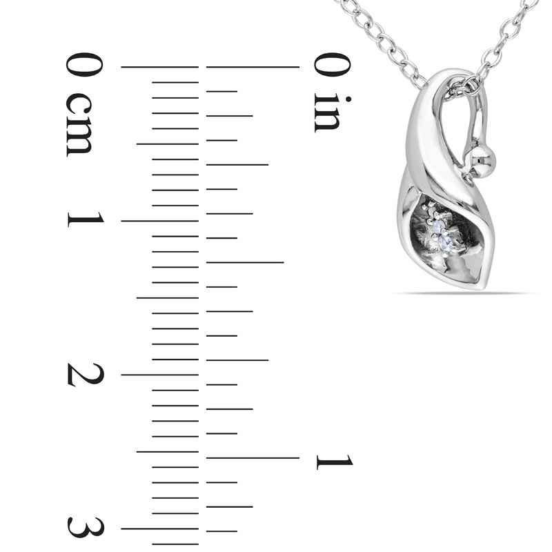 Main Image 2 of Diamond Accent Calla Lily Pendant in Sterling Silver