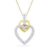 Thumbnail Image 1 of 1/8 CT. T.W. Diamond Double Heart Pendant in 10K Gold
